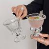 Modern Cartoon Bow Glass Water Cup with Stripes Perfect for Drink Lovers