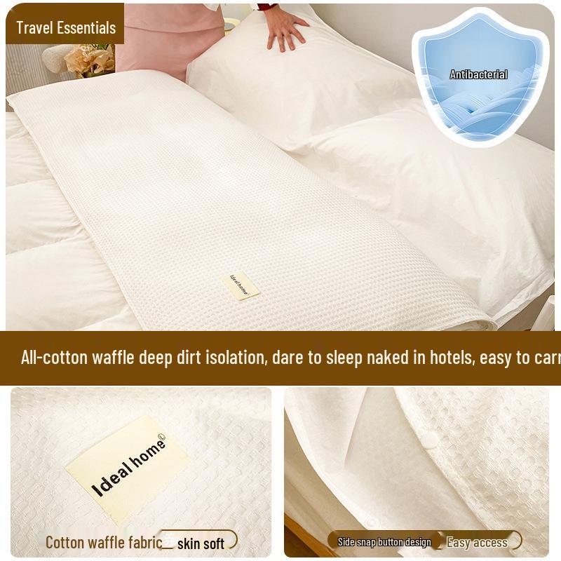 Набор из 3 предметов: Хлопковый дорожный спальный мешок и пододеяльник - Портативный, Защищающий от грязи, для деловых поездок