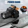 60w LED Headlight, Rechargeable, Ultra Bright Headlight with 4 Modes, Zoomable, Digital Display, IPX6 Waterproof Headlight