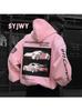 Худи с принтом Porsche 'Машина мечты' Мужские Женские Уличная одежда Оверсайз Свитшот Y2k Хип-Хоп Харадзюку Флис Теплый Женская Мужская Одежда