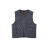 Logo Plaid Zippered V-Neck Vest Men Vests Grey DV7565-010