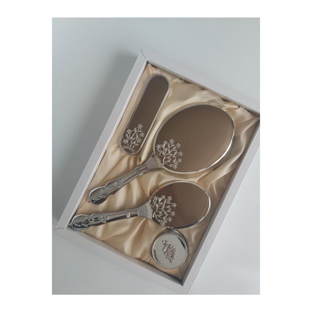 Off-white Bridal Bundle Mirror Comb Set / Dowry Box