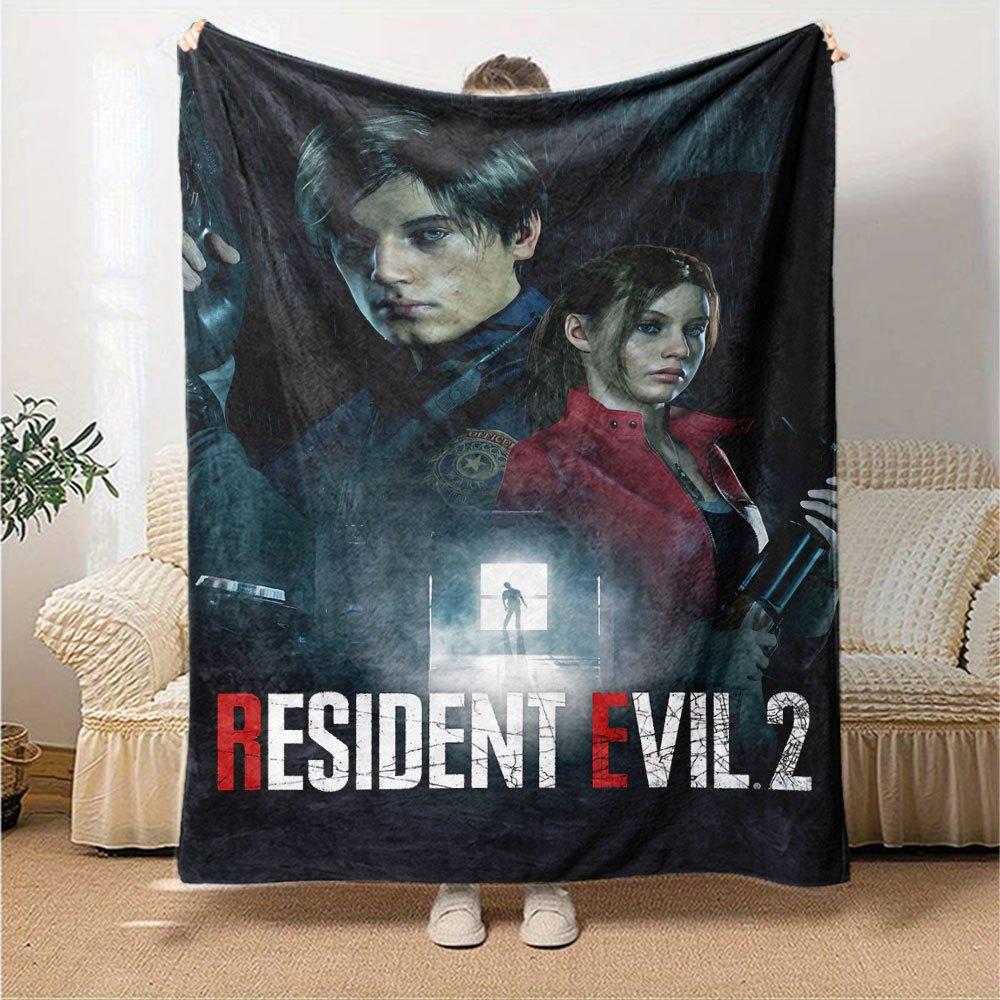 1 шт. Плед Resident Evil 8 Мягкий теплый плед для дома, офиса, путешествий Всесезонное уютное постельное белье Подарок, Уютный офисный аксессуар