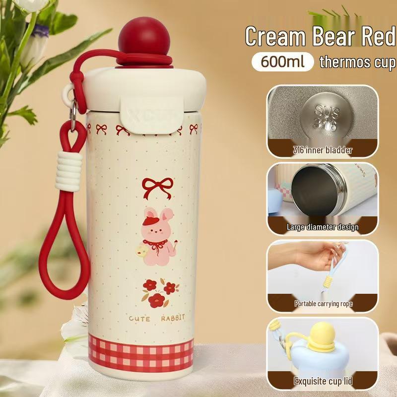 Премиальная изолированная кружка-стакан из нержавеющей стали 316 с ручкой - Большой объем для женщин