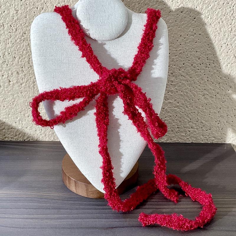 Women's Personalized Plush Knit Choker Scarf - Ideal for Autumn and Winter