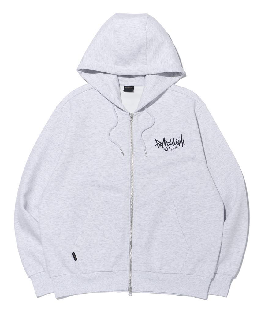 Pendulum Back Logo Two-Way Zip-Up Hoodie Lq1Ju036_Light Grey