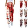 Женские повседневные модные брюки для отдыха с принтом на Хэллоуин, спортивные штаны, брюки с эластичной резинкой на талии, брюки со шнурком