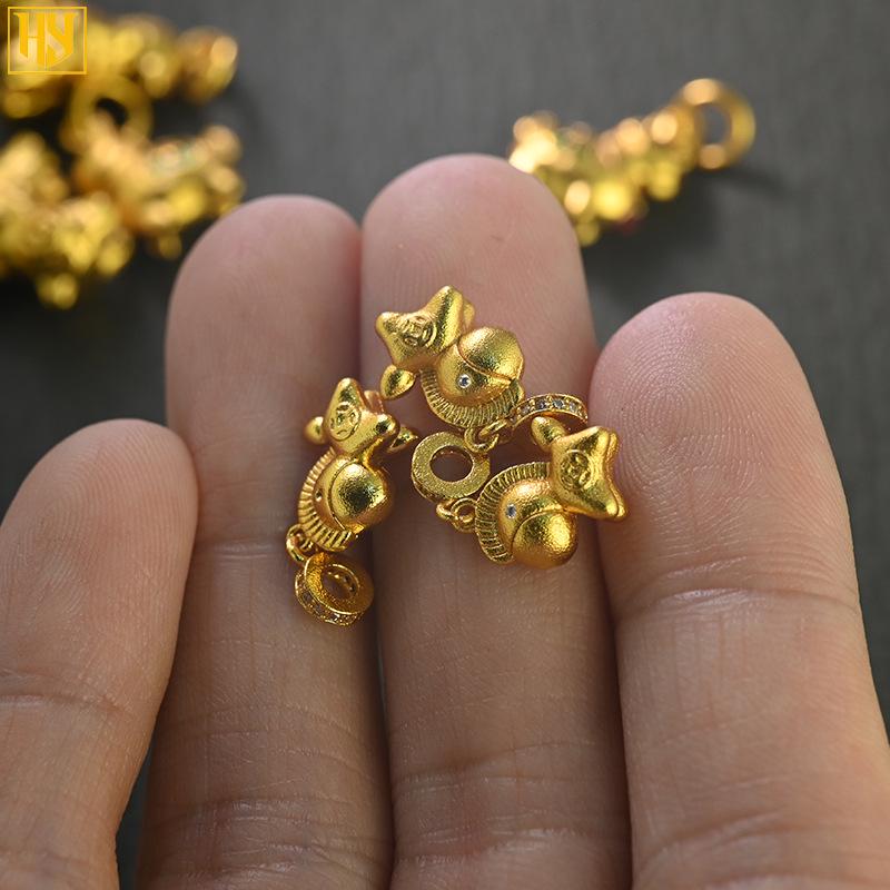 Позолоченный медью кулон-лошадка из знака зодиака, качалка, для изготовления украшений и DIY-аксессуаров