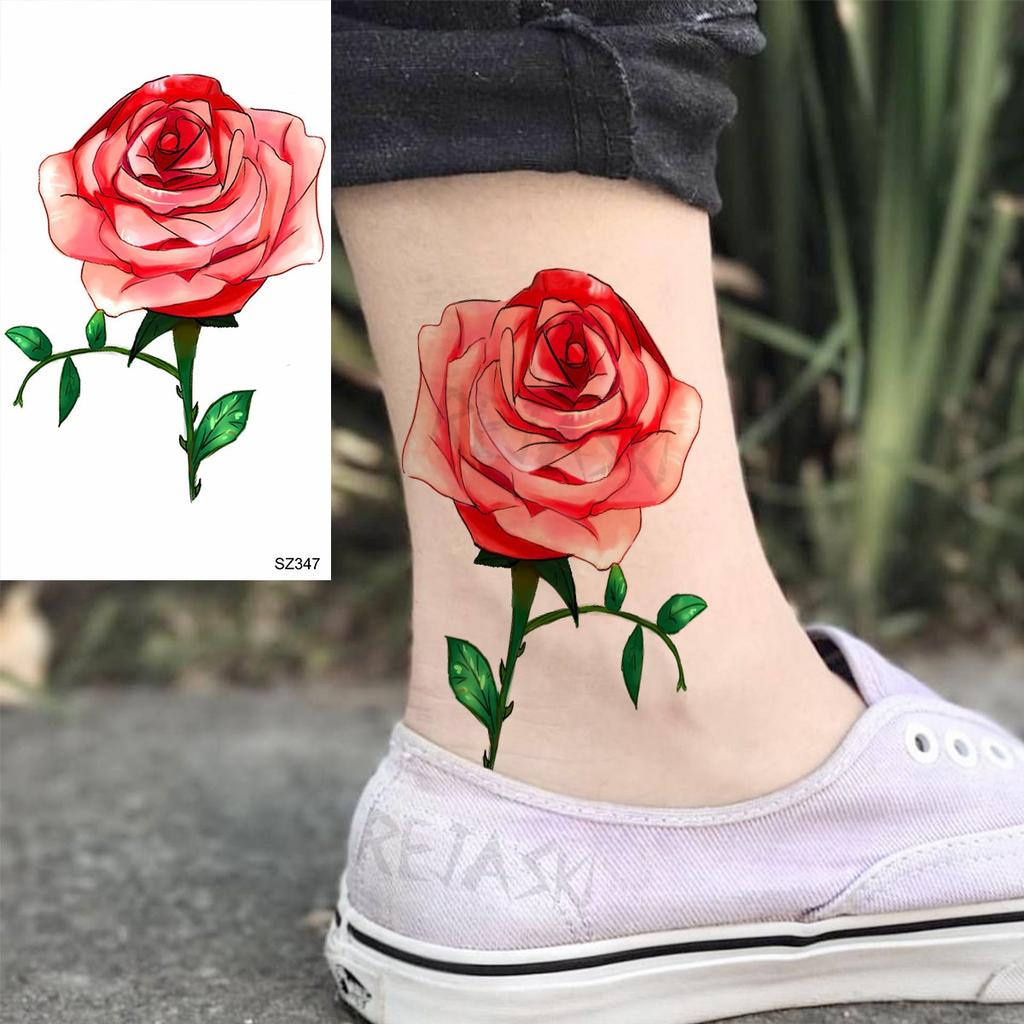 Hyacinth Daisy Temporary Tattoos For Women Girl Lavender Peony Fake Tattoo Sticker Daffodil Tulip Wrist Fashion Waterproof Tatoo