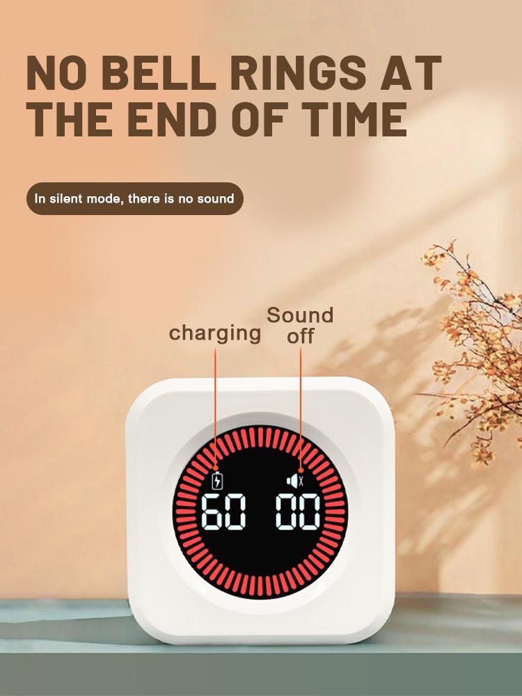 Шестигранный визуальный флип-таймер для детей Цифровой таймер для учебы Помодоро Таймеры для приготовления пищи Бесшумный отсчет времени Магнитный Умный таймер для продуктивности Кухонное время