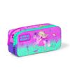 coral high Kids Light Pink Purple Unicorn Princess Patterned Two Compartment Pencil Bag 12054