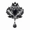 Elegant Large Rhinestone Teardrop Glass Brooch Bridal Gown Accessory B699