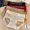 5Pcs/Set Women's Lace Panties Sexy Underwear Fashion Letter Waist Panties Seamless Breathable Panty Ladies Lingerie Underpants