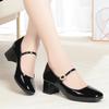 2025 Autumn New Women's High Heels Fashion Chunky Heel Casual Party Career Work Mary Jane Soft Leather Shoes