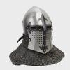 LARP Guardian Helmet Medieval Combat Bascinet with Chainmail Steel Armored Helmet for Reenactment, Cosplay Battles Gift