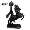 Gothic Resin Ornament Headless Horseman Holding Pumpkin Statue, Matte Black Halloween Figurine, Unique Dark Atmosphere Ornaments Tabletop Decor