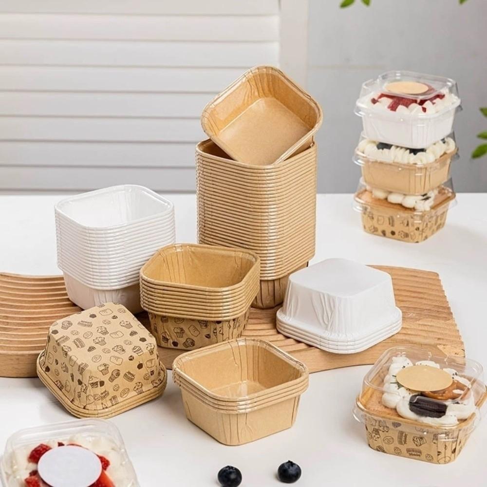 С прозрачными крышками десертная чашка для выпечки кексов обертки для упаковки для 50 шт. фруктовый десертный киоск