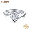 Tancise Women Classic 925 Sterling Silver Zircon Ring Ladies Jewelry Wedding Promise Party Gift