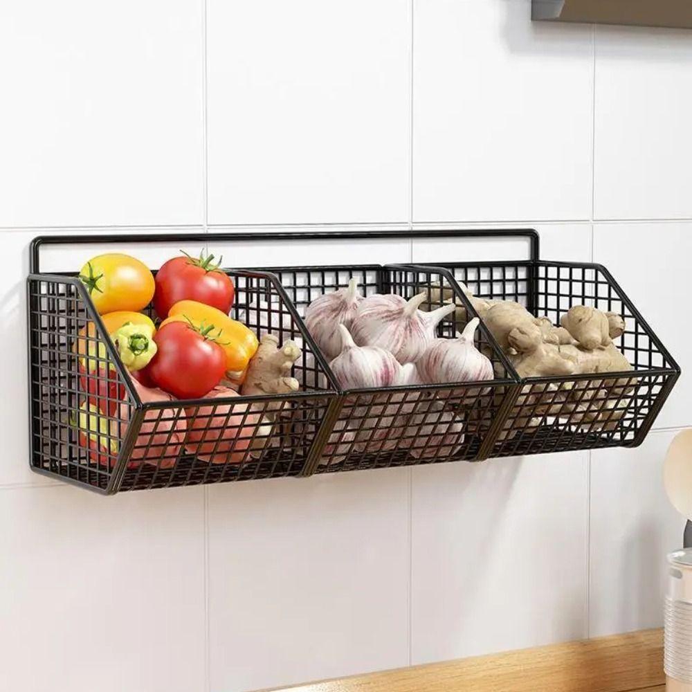 Onion Ginger Garlic Kitchen Shelf Condiments Spice Drain Basket Storage Rack  Household