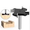 1/4 6.35mm Shank 4 Edge T Type Slotting Cutter Woodworking Tool Router Bits for Trimming Machine