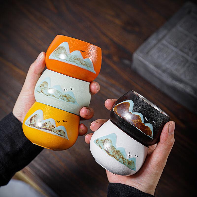 Chaxun Ceramic Zen Master Teacup - Landscape Design