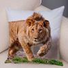 Africa Lion Pillow Case Decor Wild Animal Pattern Print Pillowcase Super Soft Plush Cushion Cover for Car Sofa Home 45x45cm