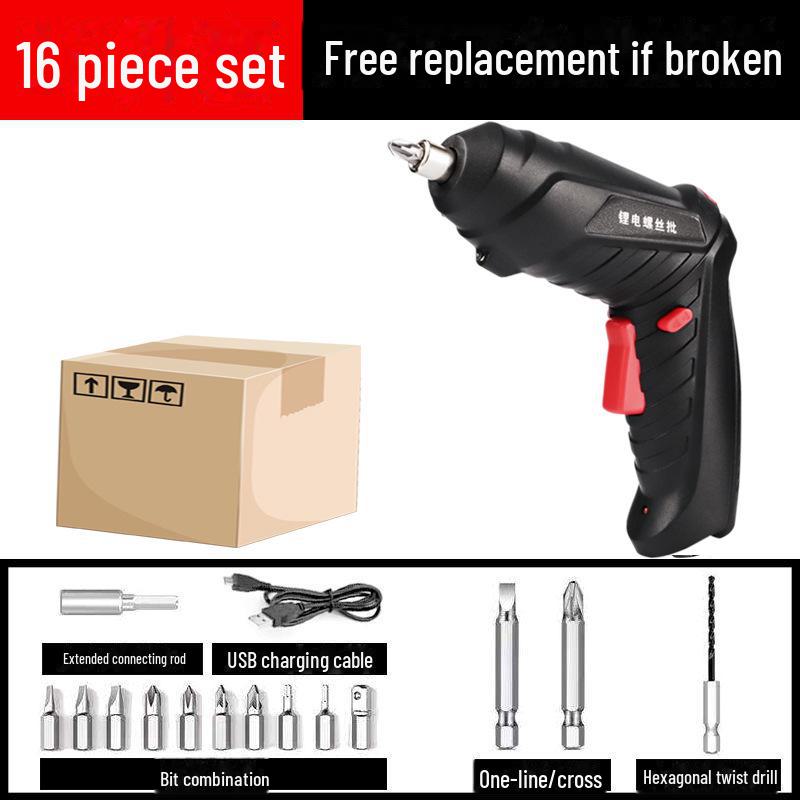 Набор из аккумуляторной мини-электрической отвертки и ручной дрели для домашнего использования