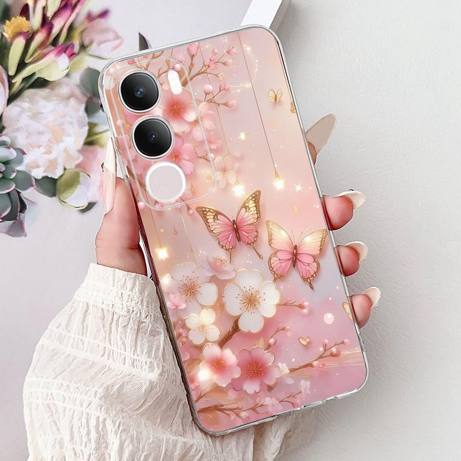 Silicone Case For Vivo Y19s V2419 Cover Lovely Cat Butterfly Cartoon Soft Back Protective Shell For Vivo Y19s 4G Y 19s TPU Coque