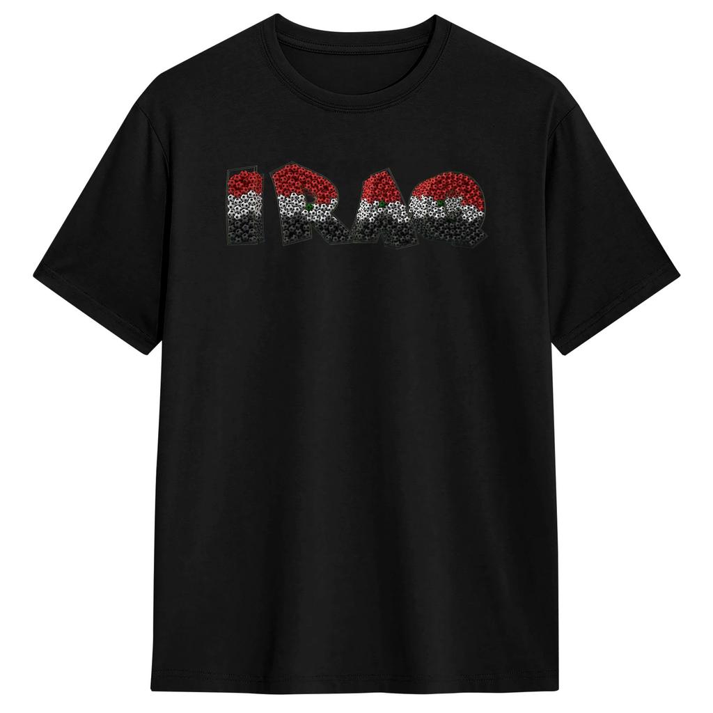 Iraq Flag Iraqi Soccer T Shirt Summer Cotton T Shirts For Unisexs Casual Tshirt ShortSleeved Vintage Tops