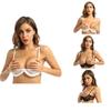 Women Sheer Lace Underwire Wire-Free Bra Top Lingerie 1/4 Cup Bra Tops Underwear Nightwear