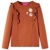 Kids' Long-sleeved T-shirt with Floral Print 2 Colors and 5 Sizes Available