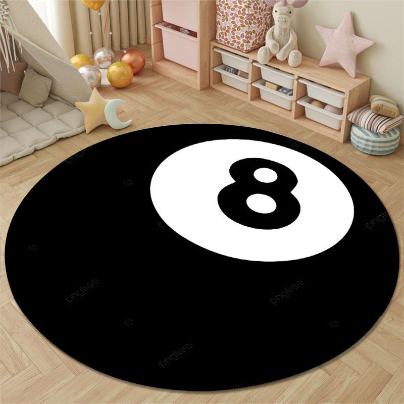 Minimalist Round Christmas Gray Floor Rug, Non-Slip Floor Mat for Nursery