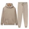 2026 Spring-Autumn Men's Casual Loose Two-Piece Set: Solid Color Hooded Sweatshirt with Long Sleeves