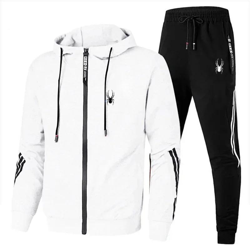 2024 Spring Autumn Men Tracksuits Sets Long Sleeve Hoodie+Jogging Trousers 2 Piece Fitness Running Suits Sportswear Casual Clothing