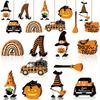 30 Pcs Halloween Wooden Hanging Decorations Halloween Tree Decoration Halloween Wooden Cutout Hanging Logo Pendant