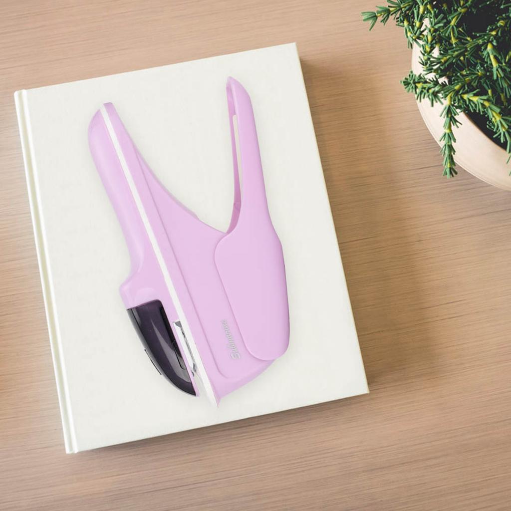 Степлер для сшивания книг из АБС-пластика без скоб(фиолетовый)