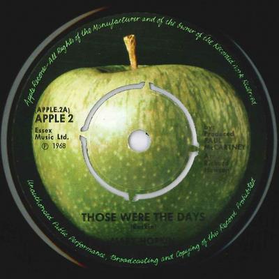 7-дюймовая пластинка MARY HOPKIN Those Were The Days Turn Turn Tur APPLE2 Apple Records UK Поп Б/у