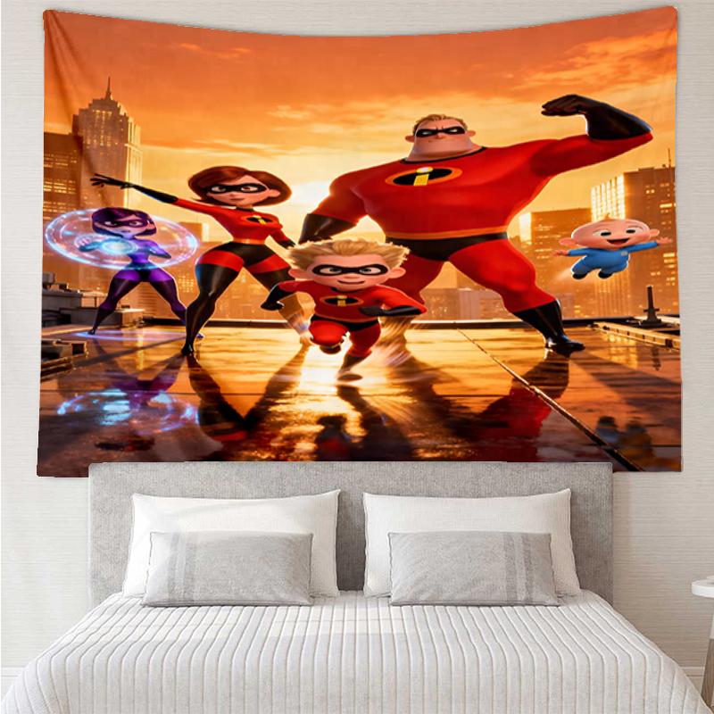 The Incredibles Print Tapestry, Backdrop, Easy Setup, Ideal for Bedroom, Office & Living Room, with Aesthetic Wall Hanging Decor.