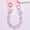 Gradient Bowknot Pendant Acrylic Phone Lanyard DIY Burst Bead Chain Keyring  Bag Accessories