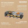 Appareil à raclette 8 personnes - SEVERIN - RG9690 - Plaques de cuisson combinées pierre naturelle + plaque anti adhésive - 1400W
