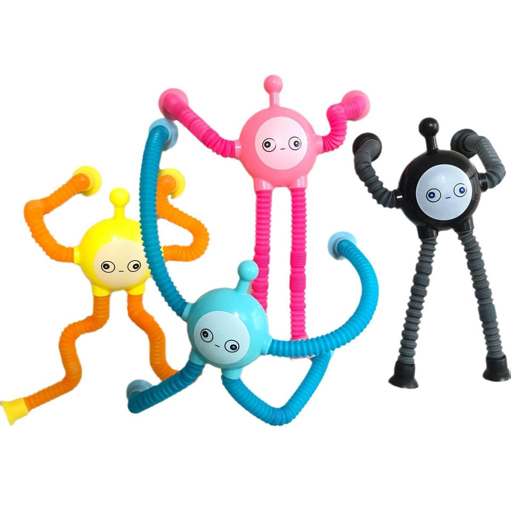 Светящаяся телескопическая труба-жираф, развивающая игрушка на присосках для взаимодействия родителя и ребенка