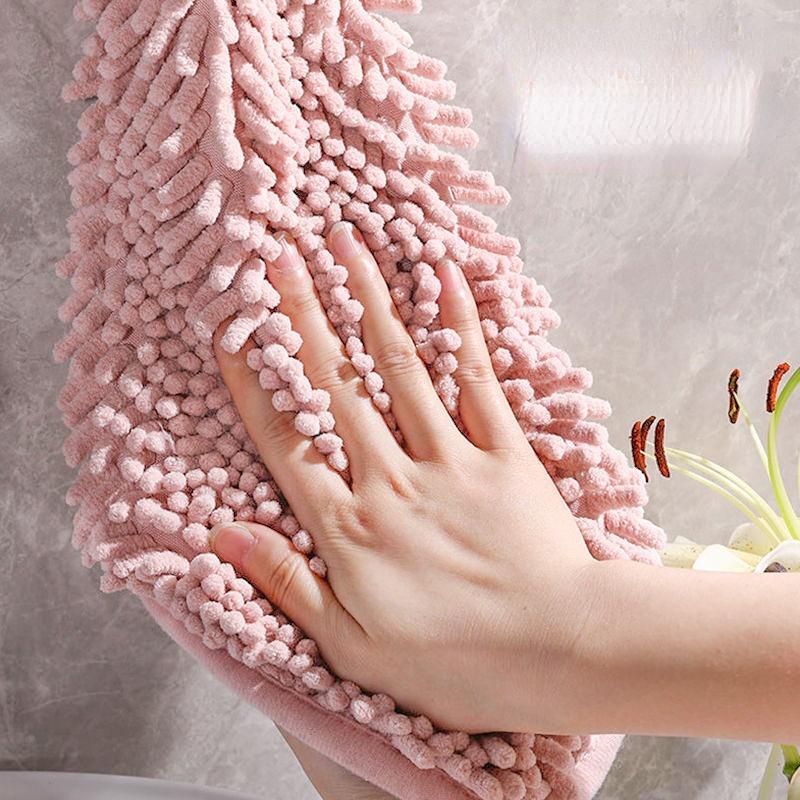 Кухонное полотенце, подвесное синельное утолщенное красивое не падающее полотенце, впитывающее быстросохнущее квадратное полотенце