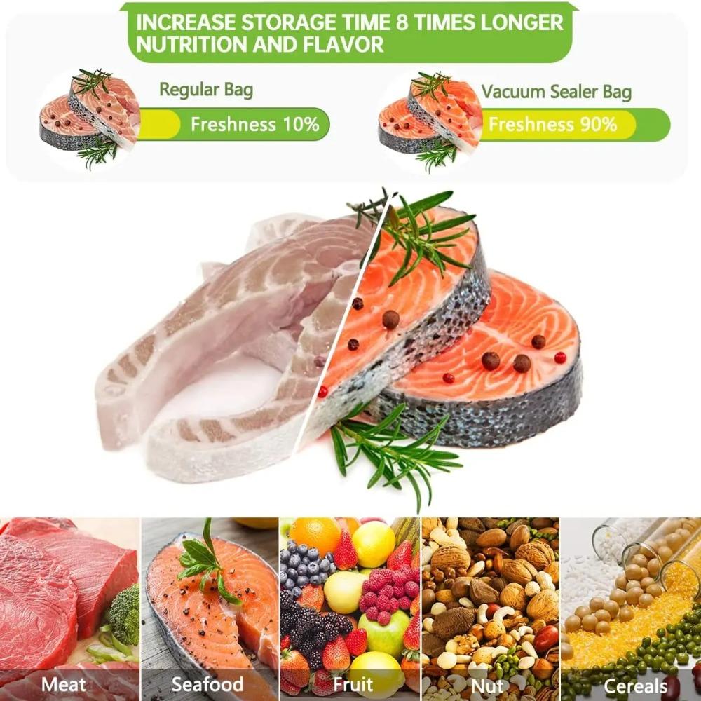 Одноразовые пакеты для вакуумной упаковки продуктов питания Масштабируемый пакет с тисненой печатью Консервирование продуктов питания