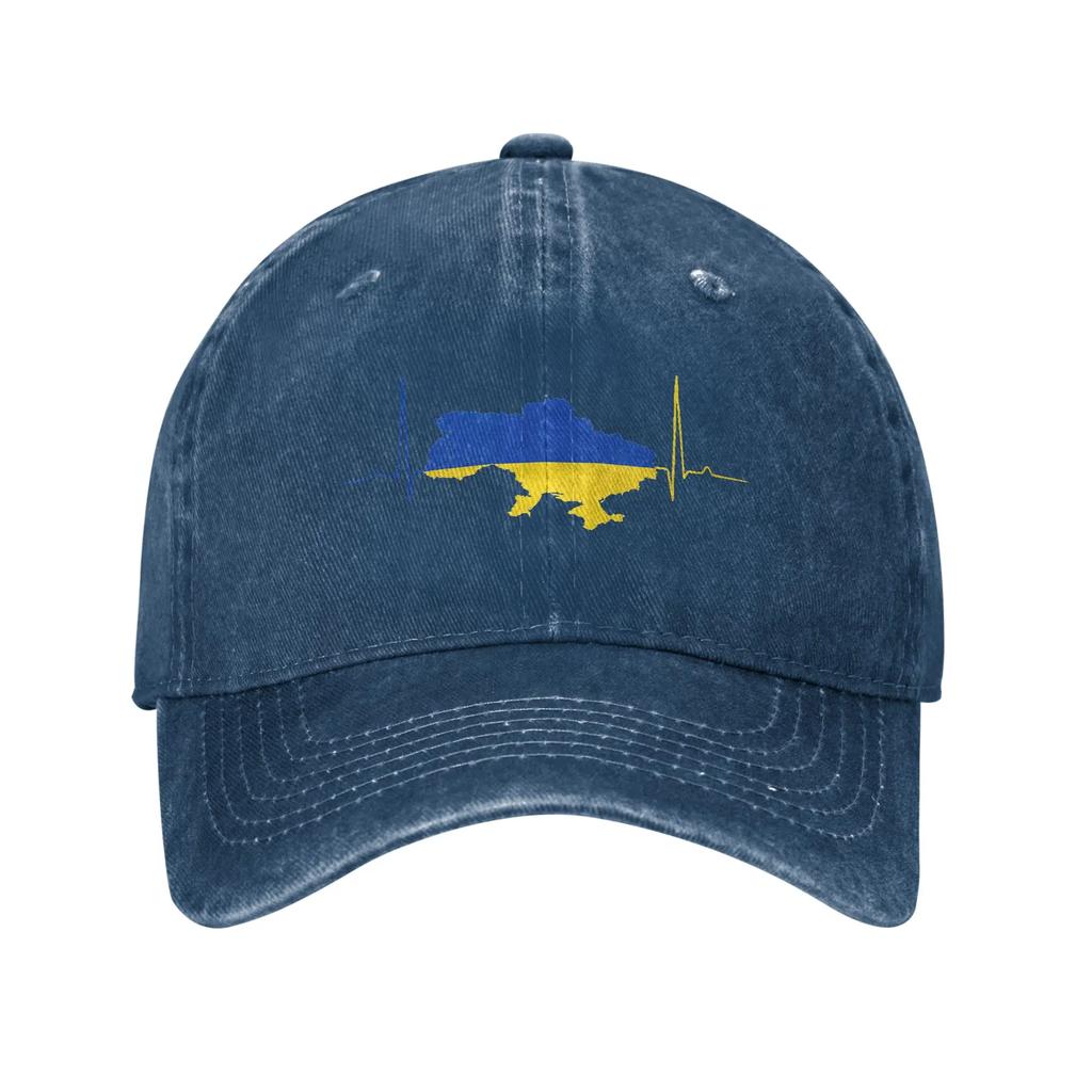 Сердце Украинское Сердцебиение Бейсболки Потертый Деним Стиранная Кепка Snapback для Мужчин Женщин Летние Регулируемые Кепки Шляпа