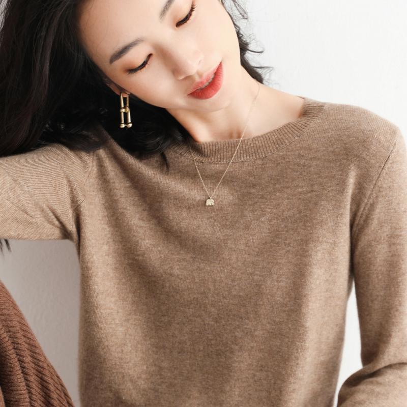 Winter Classic Style Cashmere Pullover Fashion Merino Wool Sweater Round Neck Long Sleeve Knitwear Soft Warm Basic' Clothing Top