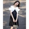 Elegant V-Neck Bow Sheer A-Line Summer Dress