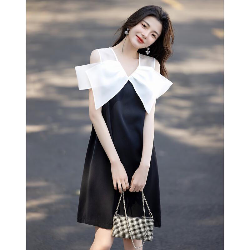 Elegant V-Neck Bow Sheer A-Line Summer Dress