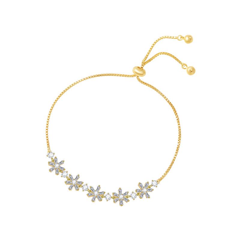 Браслет-пуловер «Снежинка из циркония»: Элегантный женский нишевый дизайн