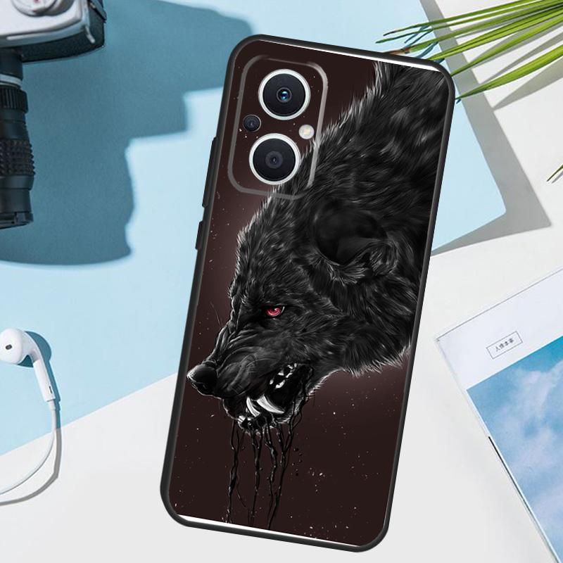 Черный чехол с рисунком волка для OPPO Reno 14 F 13 12 11 10 Pro 11F 12F 13F 7 8 Lite, чехол для OPPO Find X9 X8 X6 X5 Pro