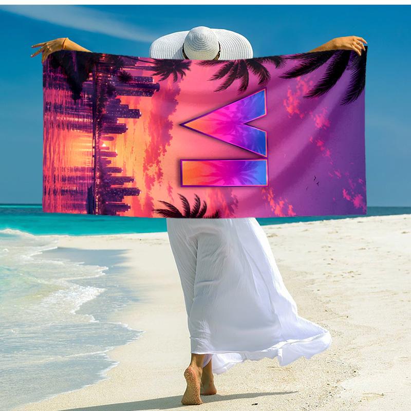 proof beach towel with Game Grand Theft Auto pattern - soft,absorbent,quick-drying,machine washable - perfect for swimming,camping,bathing